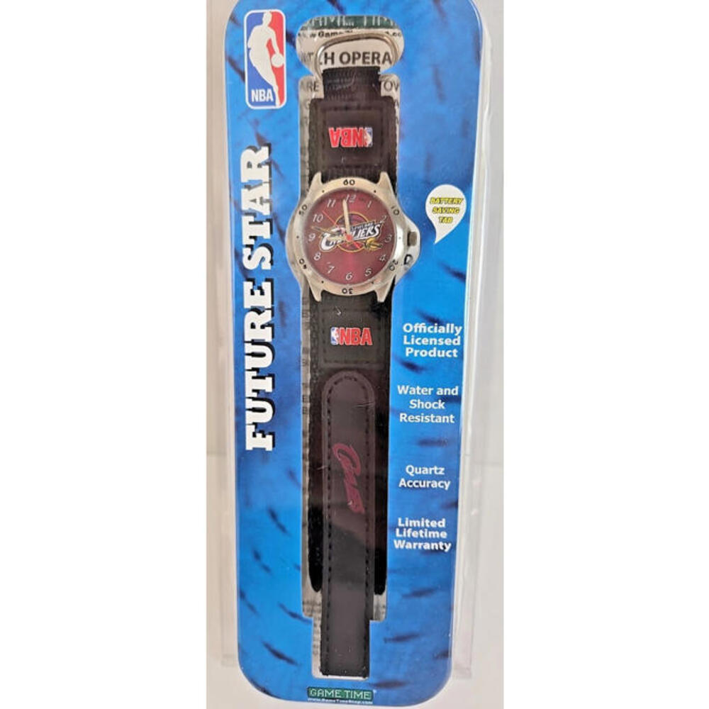 Game Time Future Star NBA Cleveland Cavelier Analog Watch Leather Strap